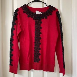 New York & Company - Red & Black Sweater Size Medium - NWT!